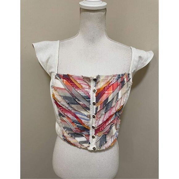 New Anthropologie x Pilcro Striped Ruffle Cami Size XL - Picture 5 of 9